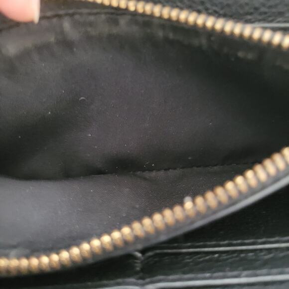 Tory Burch Thea Black Cowhide Leather Zip Around Large Wallet Long Clutch Tassel - Picture 7 of 10